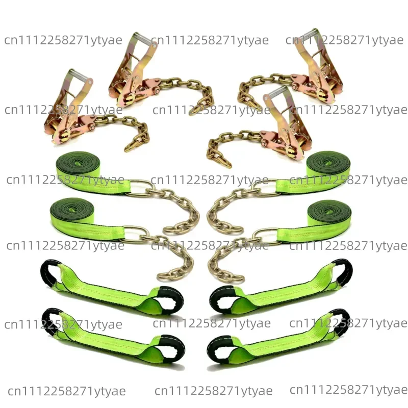 green lace-up system chain end 8 points for car haulers and trailers