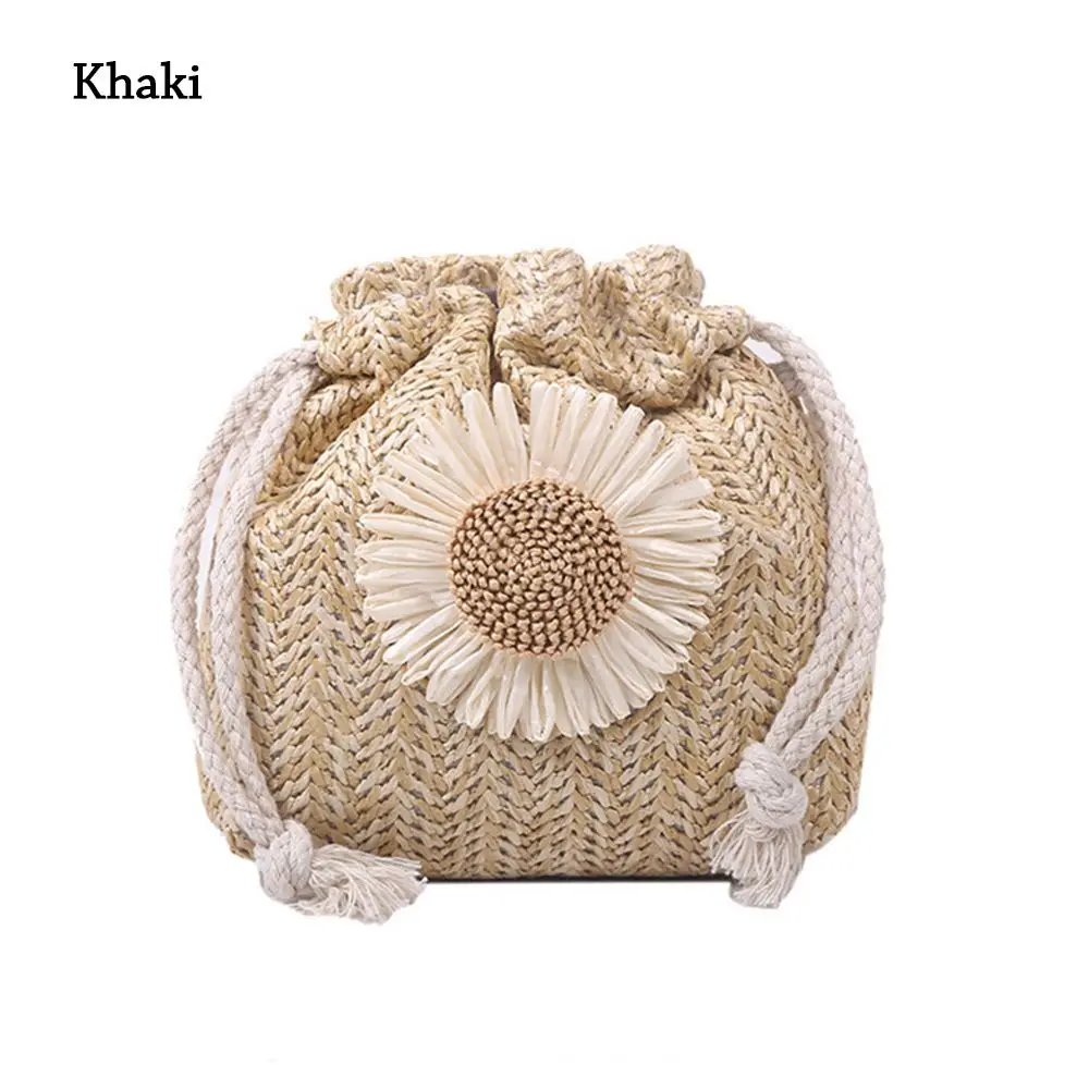 

Messenger Crossbody Sunflower Classic Texture Bucket Bags Straw Bags Shoulder Bag Handbags