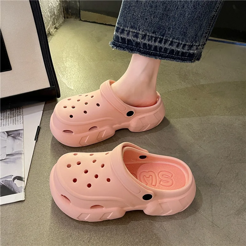 High Heel Women's Sandals Casual EVA Outdoor Clogs Women's Garden Shoes Anti-slip Lady’s Beach Slippers Summer Outdoor