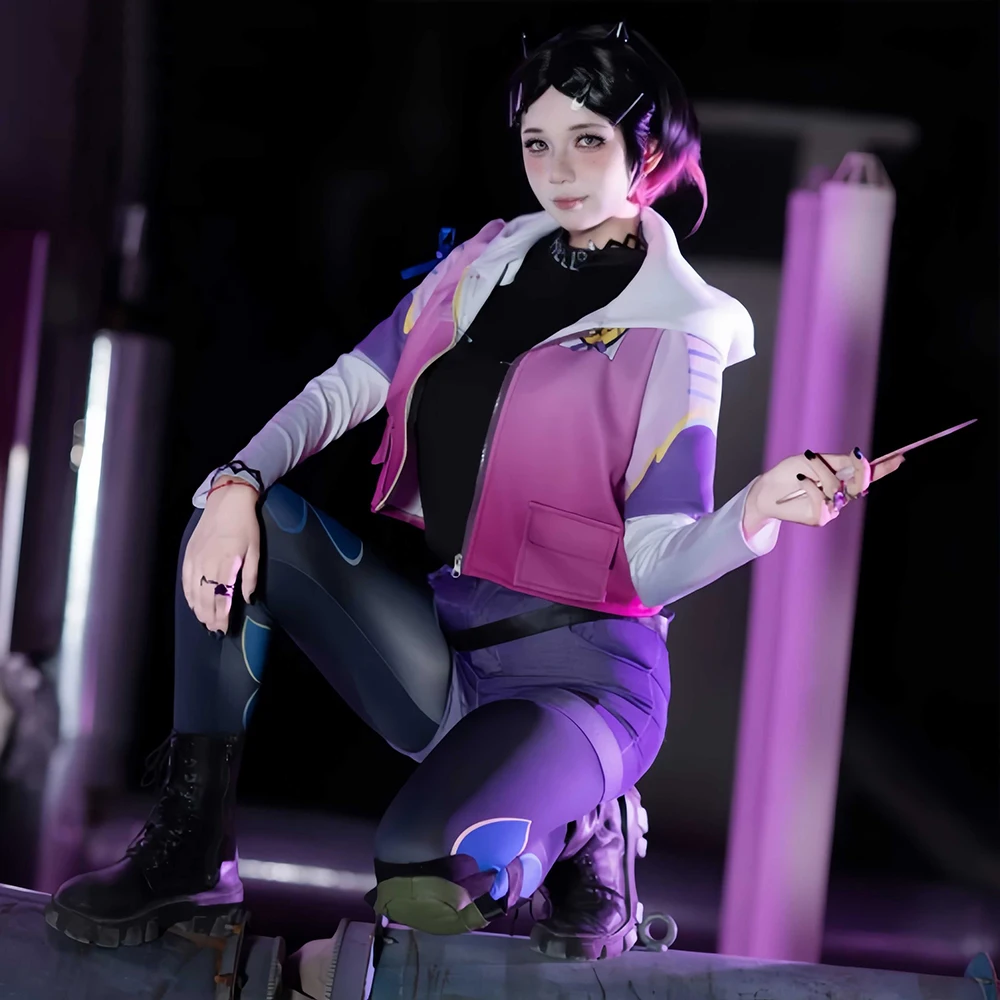 

Костюм для косплея VALORANT Clove, женское пальто на подкладке, брюки, полный комплект, униформа, карнавальная праздничная одежда