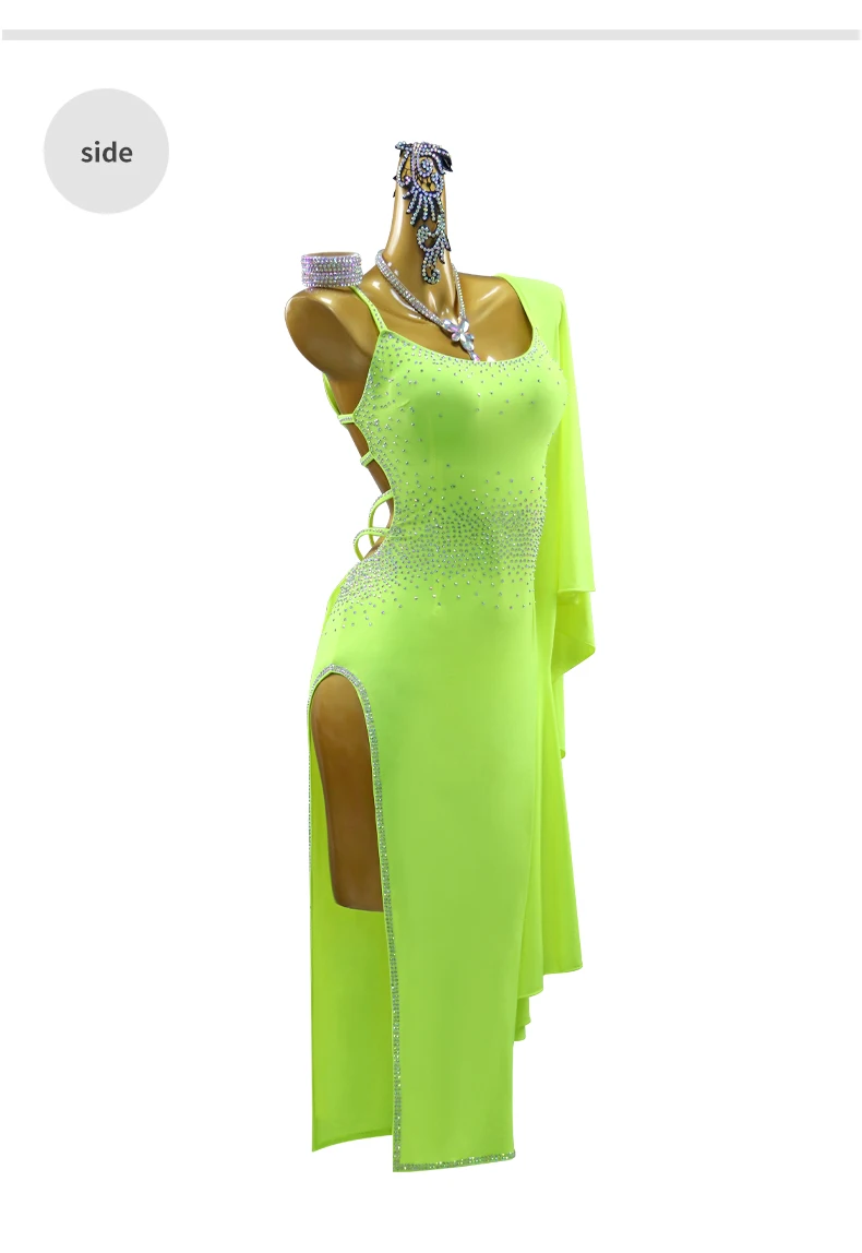 Lateinamerikanisches Tanzkostüm für Damen 2026, Samba-Kleid für Mädchen, Performance-Anzug, lange Outfits, Sport-, Abend-, elegante, Party- und Ballkleidung – Detail 8