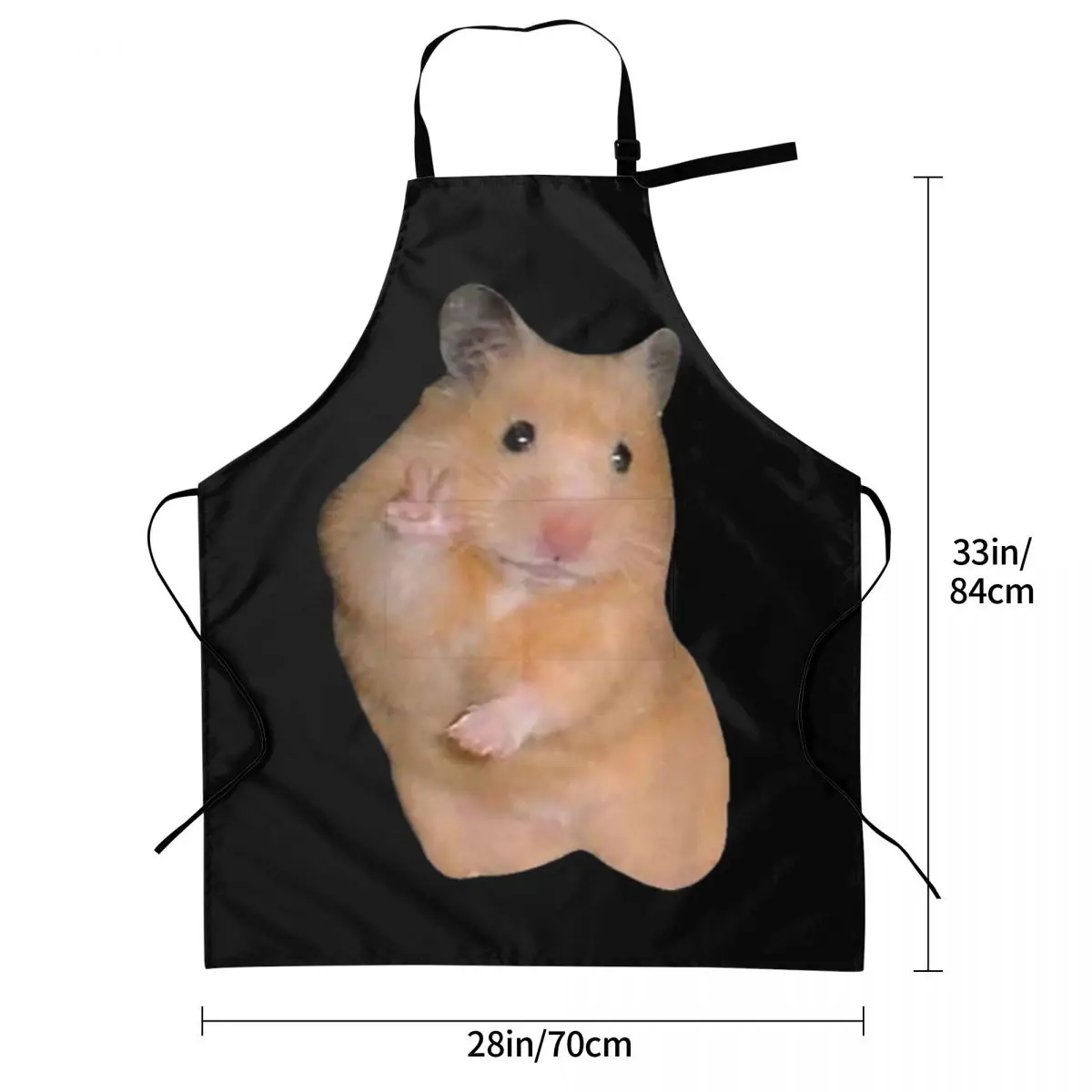 Hamster Meme With Peace Sign Apron Chef Cooking Baking Tablier Waterproof Bib Kitchen Cleaning Pinafore for Women Men Gardening