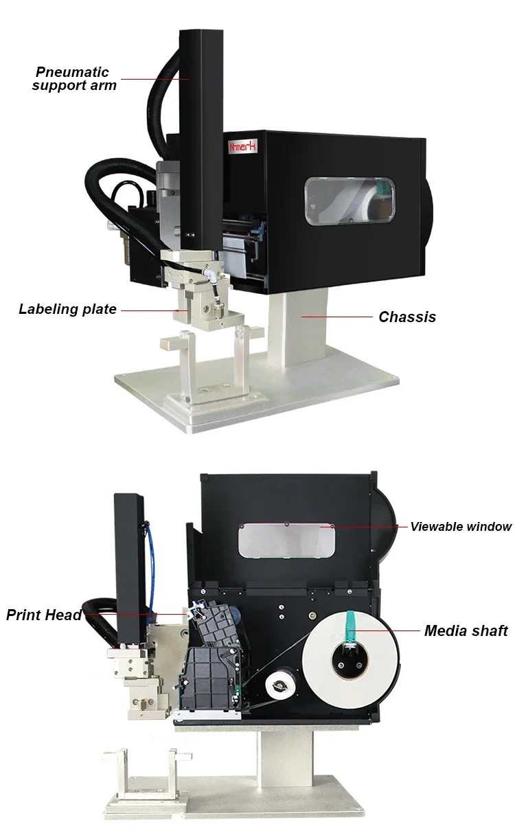 N-mark Hot Selling Label Shrinkable Tags Printing Code Printer Integrated All In One Labeling Machine