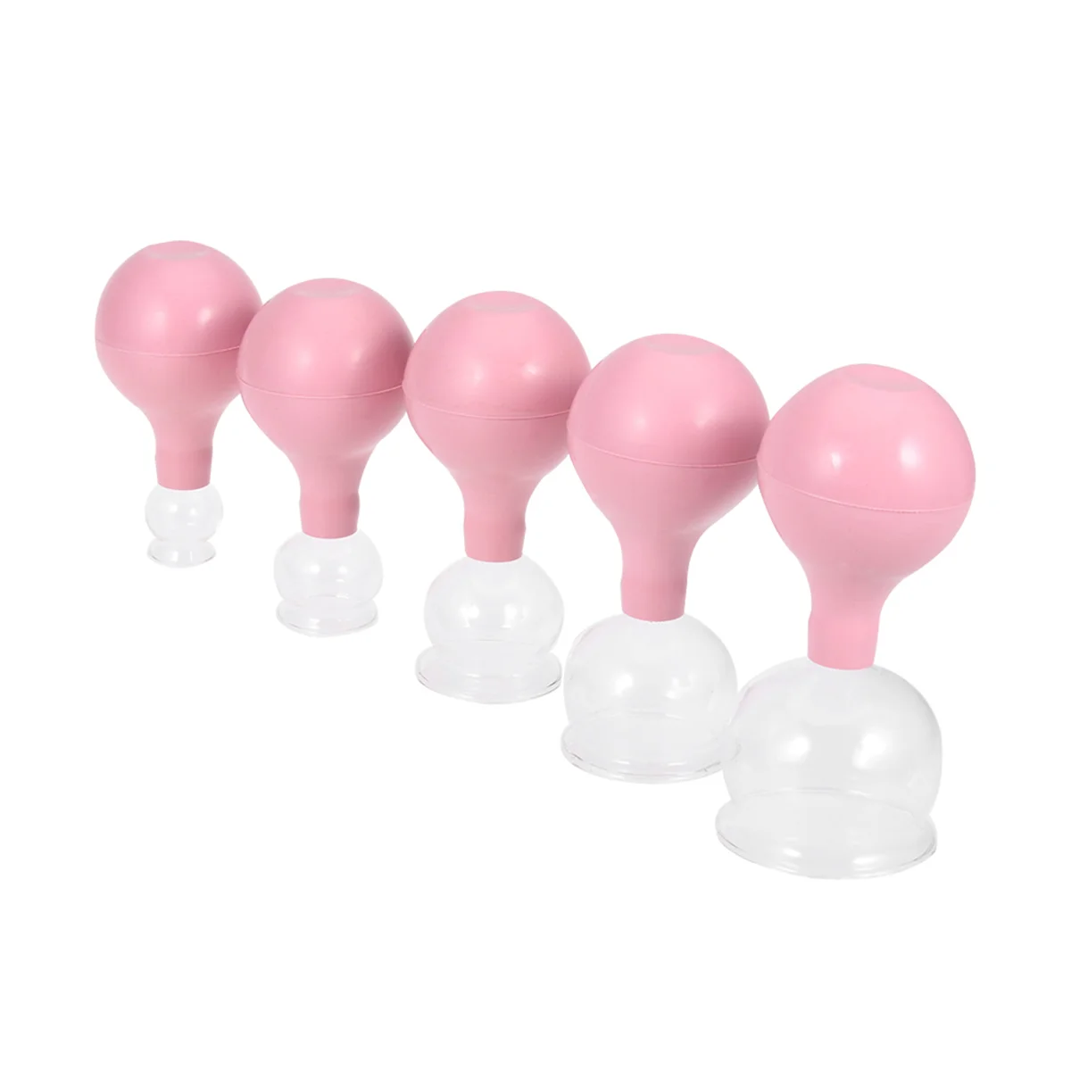 5 ชุดนวดยางและแก้วสูญญากาศ Cupping ถ้วย Chinese Body Cupping Care (สีชมพู) cupping ball