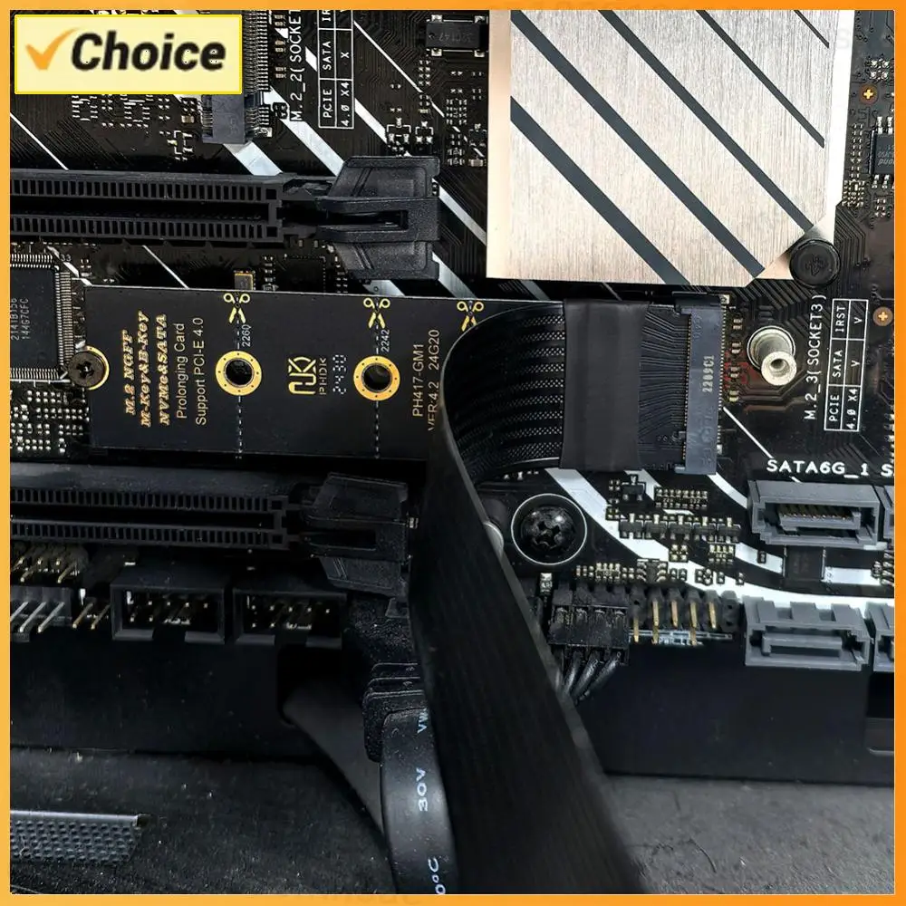 M.2 NVME NGFF M-Key SSD Extension Cable M.2 NVMe SSD Extension Cable Solid Drive Riser Card for M.2 2230 2242 2260 2280 SSD
