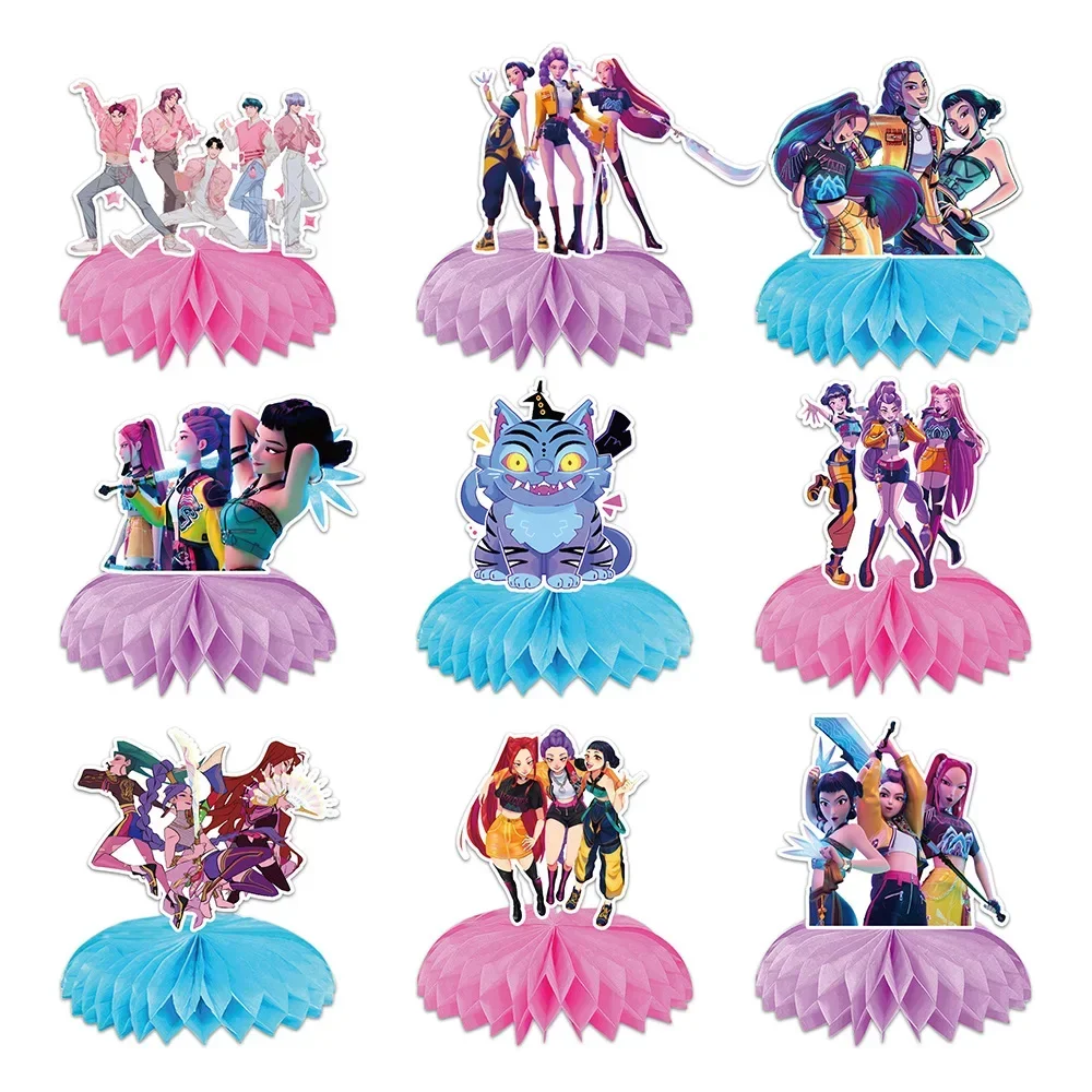 2026 Anime KPOP Figuren Dekorationen Mädchen Geburtstagsparty Wabenornamente Desktop-Dekoration Requisiten Geschenk für Party-Deko-Liebhaber