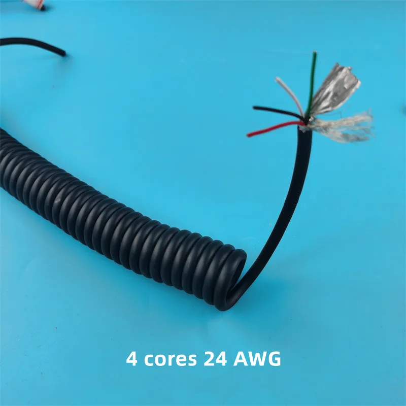 Pur Spring Wire Shielded Cable 4core 26 24 20 Awg Stretch 1 2 3 4 5 6 3 7 8 9 10 11 12 Meters Fog Surface Spiral Telescopic Wire