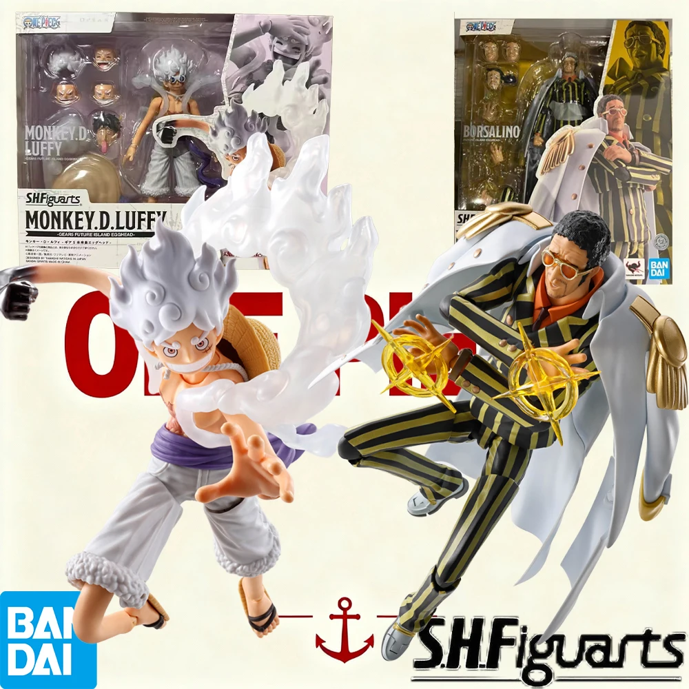 100% подлинный в наличии Bandai S.H.Figuarts One Piece Egghead Island: Kizaru & Monkey D. Luffy Gear 5, экшн-фигурка, модель игрушки