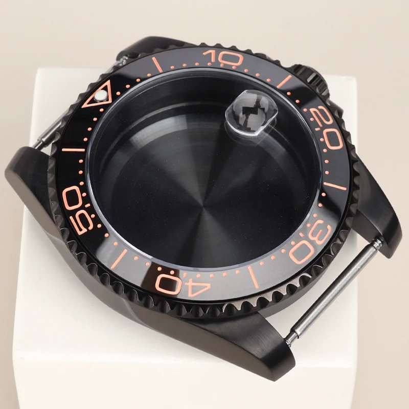 40mm PVD Black Watch Case Sapphire Glas For NH34 NH35 NH36 Miyota8215 ETA2824 Movement SUB GMT MASTER YACHT Replacement Case Mod - view 3