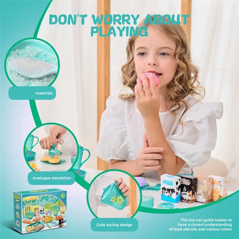 A63T-33Pc play house cozinha conjunto crianças chá festa jogar conjunto para crianças, dramatização com sobremesa e utensílios de mesa