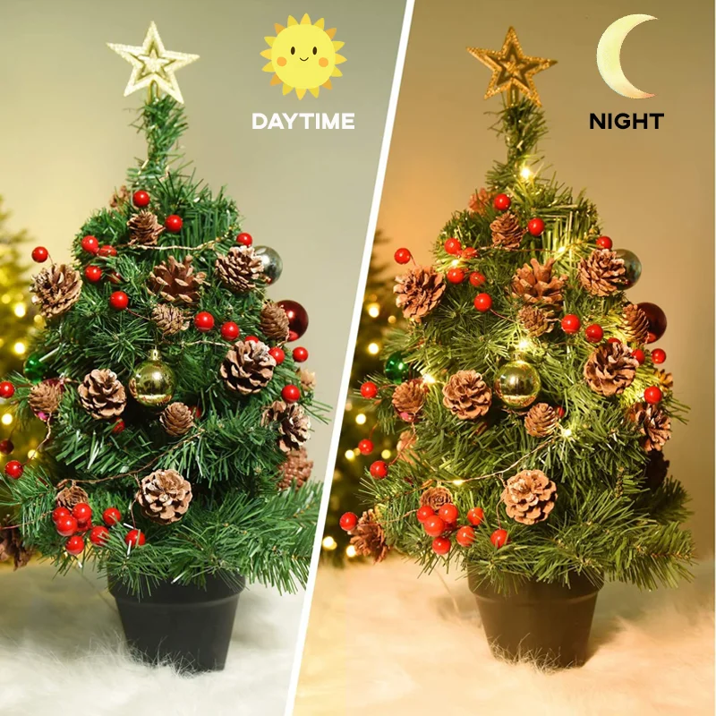 Christmas LED String Light Outdoor Waterproof Pine Cone Light Battery Box LED Copper Wire Fairy Garland Patio Decorate Lamp