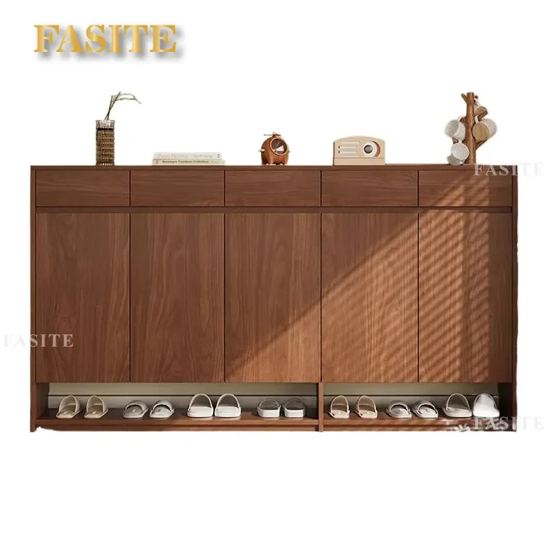 For Home Solid Wood Shoe Cabinet ENF Grade Antique Light Luxury High End 2025 New Popular Corridor Drawer Storage Furniture