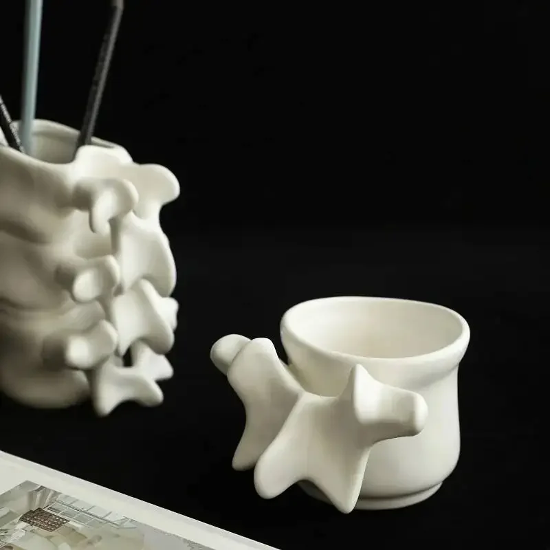 New Spine Shape Ceramics Mugs Creative 3D Vertebra Coffee Milk Glass Office Tea Cups Drinkware Vase Ornaments Gift For Friends