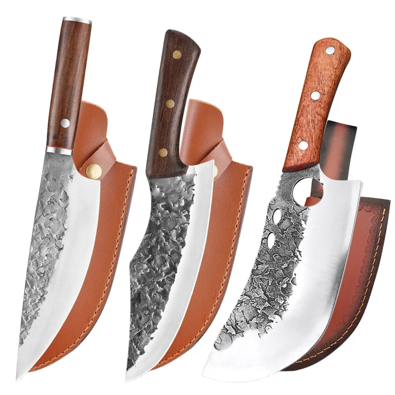 Forged Deboning Butcher Knife Stainless Steel Meat Cleaver Set of Kitchen Knives Fish Fillet Cutting Tools Chef Knife