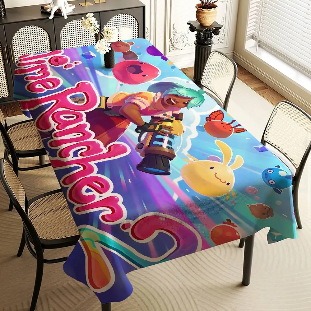 S-Slime R-Rancher Game Table Cloth Rectangular Stain Tablecloth Oilcloth Mantel Mesa Impermeable Tablecloth Decoration