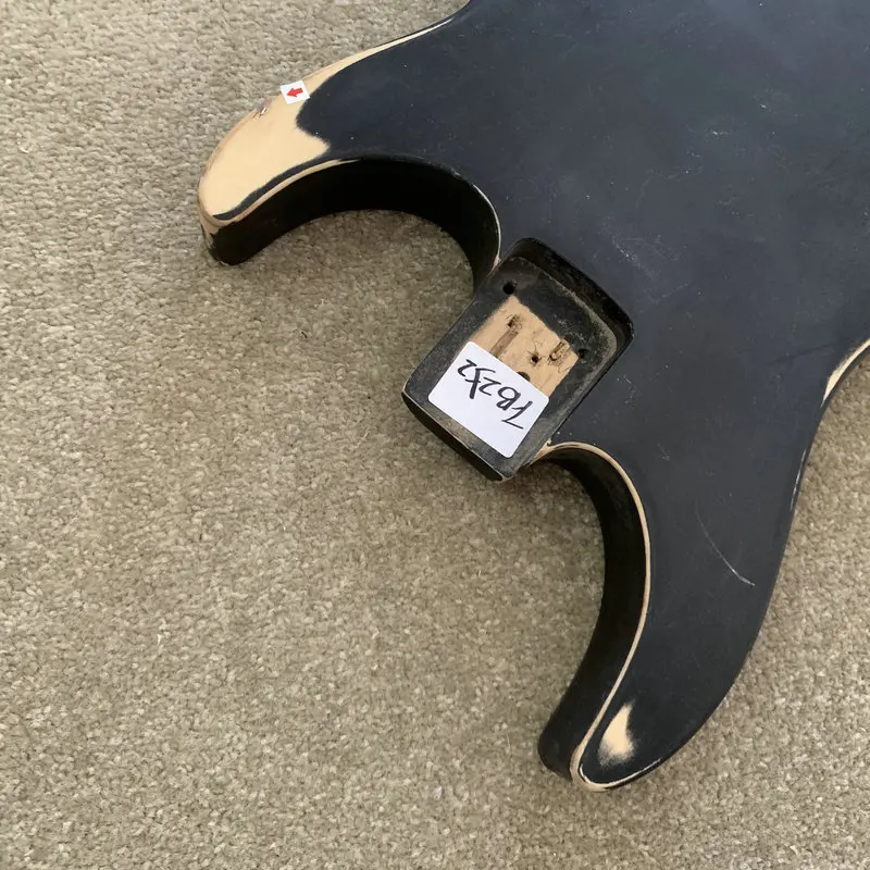 FB252 Paint and Wood Damages Cracks Unfinished Electric Guitar Body in Solid Wood for DIY Custom Order Raw Materials