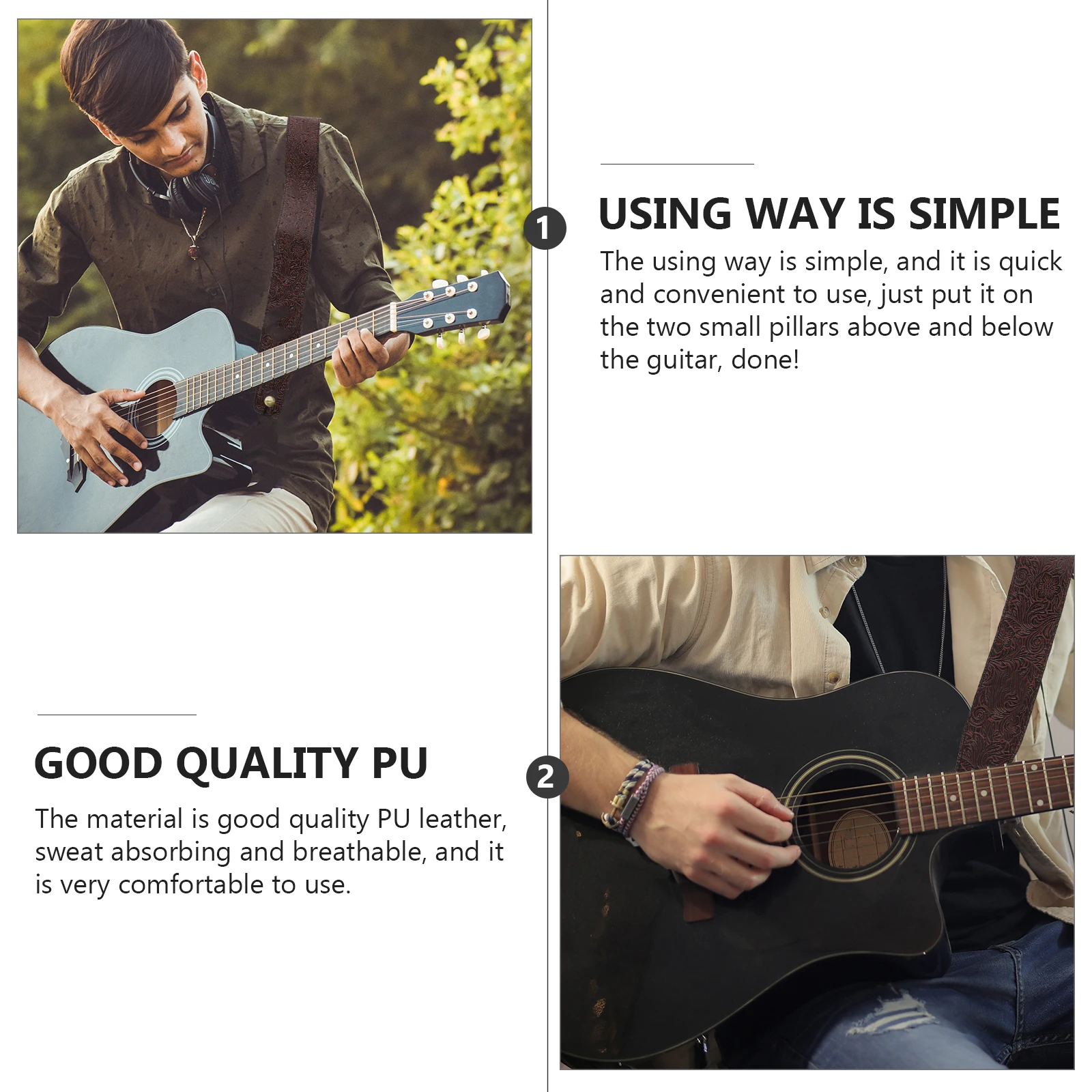 

Guitar Strap Portable Dark Red Patterned Straps Replacement Electric Instrument Lanyard