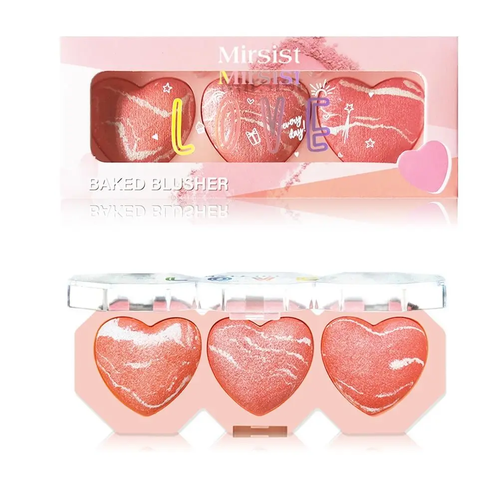 New 3 Colors Face Blusher Natural Long Lasting Blush Palette Multifunctional Waterproof Eye-shadow Women