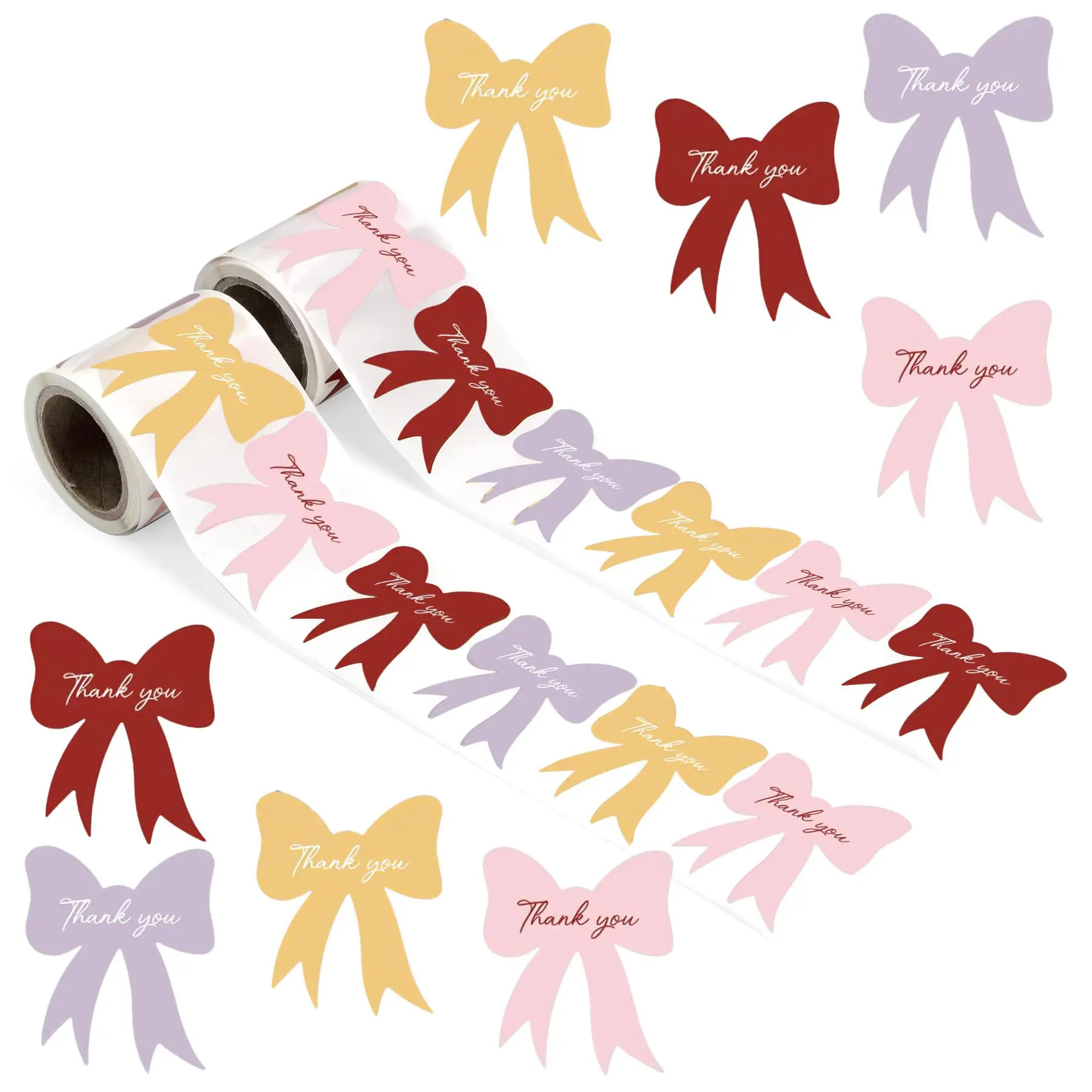 

240 Pcs Cute Bow Thank You Stickers Small Business, Labels, Large Waterproof Self-Adhesive Thank You Sealing for Packaging