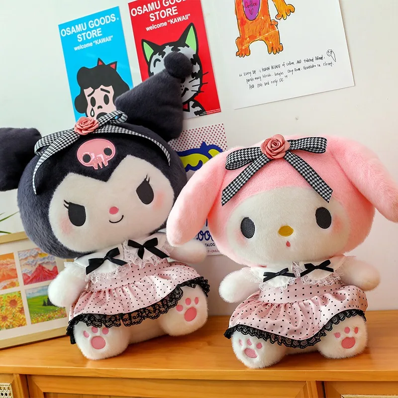 

60 см Kawaii Camellia Kuromi плюшевая игрушка Sanrio Melody мягкая кукла аниме подушка в японском стиле для детей подарок на день рождения оптовая продажа