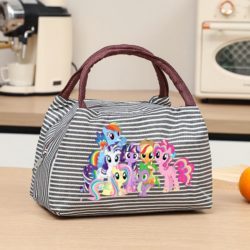 Borsa per il pranzo My Little Ponys Unicorn Kawaii Borse Bento di grande capacità Ragazzo Ragazza Cartoon Anime Borsa da picnic Borse isolanti per alimenti Regali