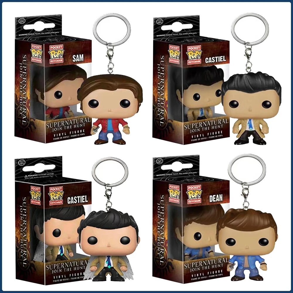 

Funko POP Keychain Horror Magical TV Series Supernatural Protagonist Castiel Sam Dean Model Dolls Pendant Keychains Kids Gifts