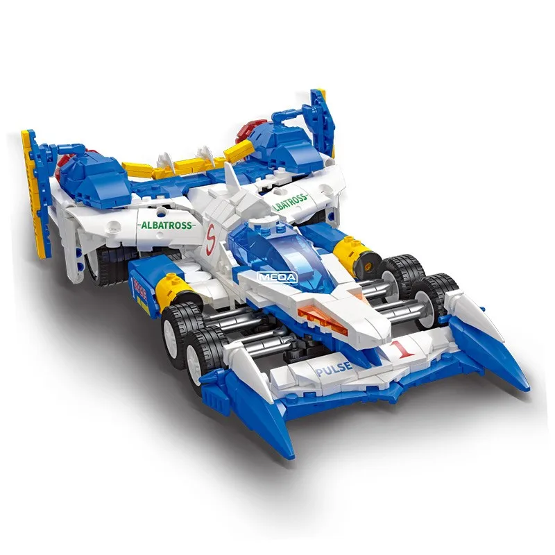 Super Asurada AKF-11 Brick Model Aeroboost Aoshima Cyber Formula Racing Car High-Tech Building Blocks Toy Set Kid Cool Gift ﻿