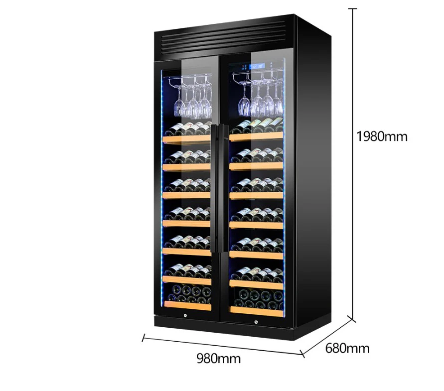 320 Bottles Wine Cellar Cooler Stainless Steel Cabinet Refrigerator for Home Bar Club Private Collection Storage System