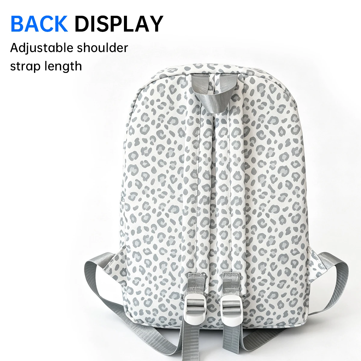 High-End Travel Harajuku Style Fresh Leopard Print Backpack Casual Canvas High School College Student Bag Trendy Backpack for Women