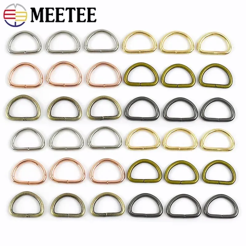 100/200/300Pcs 10/13mm Metal D Ring Buckles Bag Strap Adjust Hook Clasp Dog Collar Webbing Connection Loops Buckle Accessories