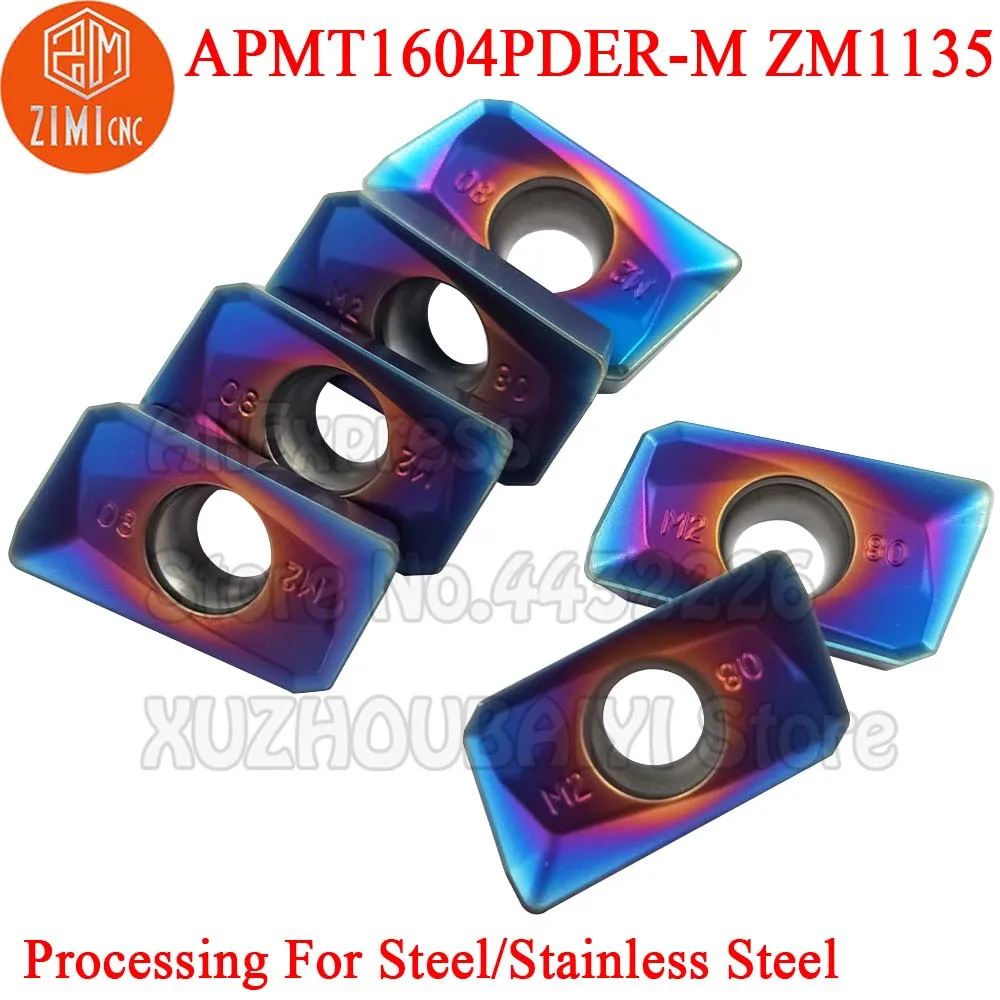 Imagem -04 - Pder Apmt 1604 Inserções de Trituração do Carboneto Ferramentas Torneamento Cnc Cortador Lâmina para Bap 400r Apmt1604pder-m Zm1135 Apmt1604pder m Apmt1604