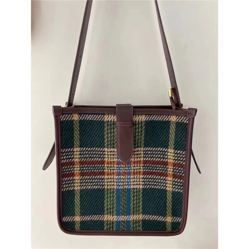 Retro Plaid Square Women\'s Crossbody Bag Fashion Sweet Casual Female Shoulder Bags Casual Vintage Ladies Handbags Purse Tote