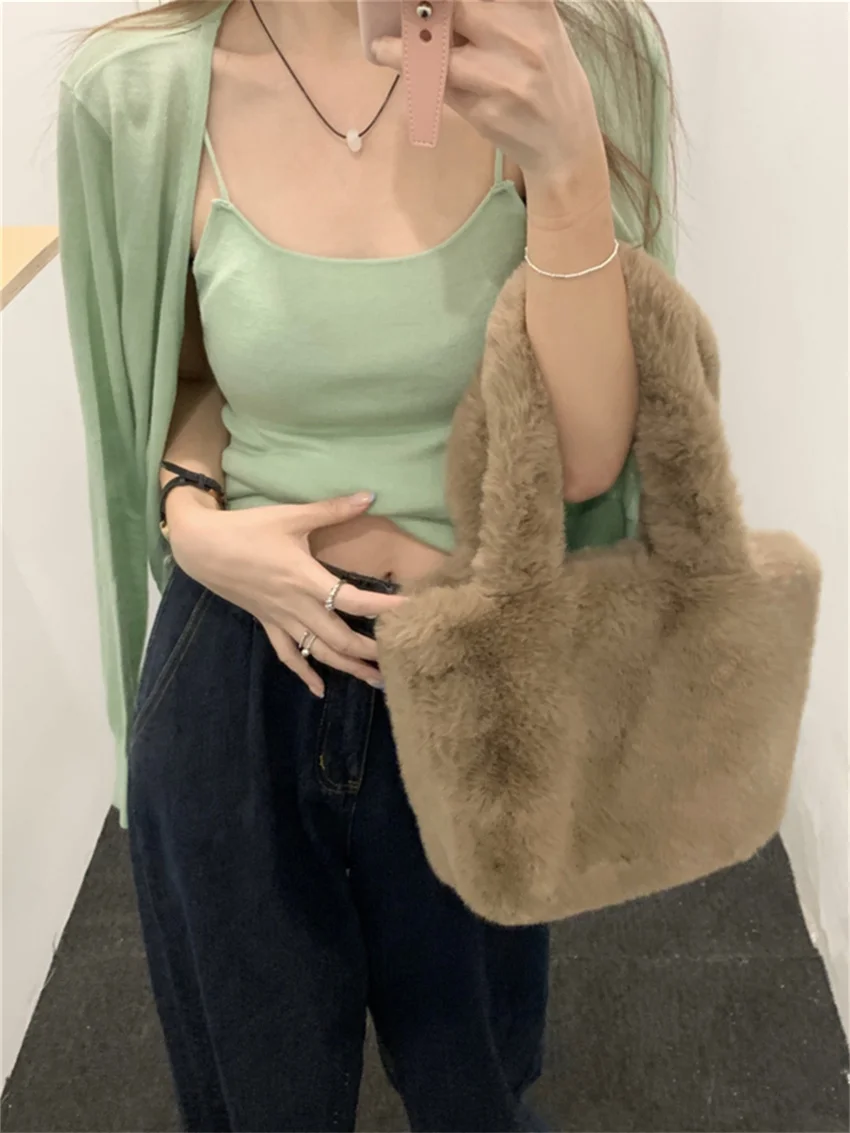 PLAMTEE French Solid Gentle Women Cardigans Sweaters New Elegant Slim Autumn Knitted Sweet Tank Tops Office Lady High Street