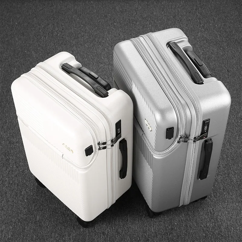 

2024 New Durable Large Capacity Luggage Sets Suitcase Front Open USB Charging Men Carry-On Travel 20/22/24/26