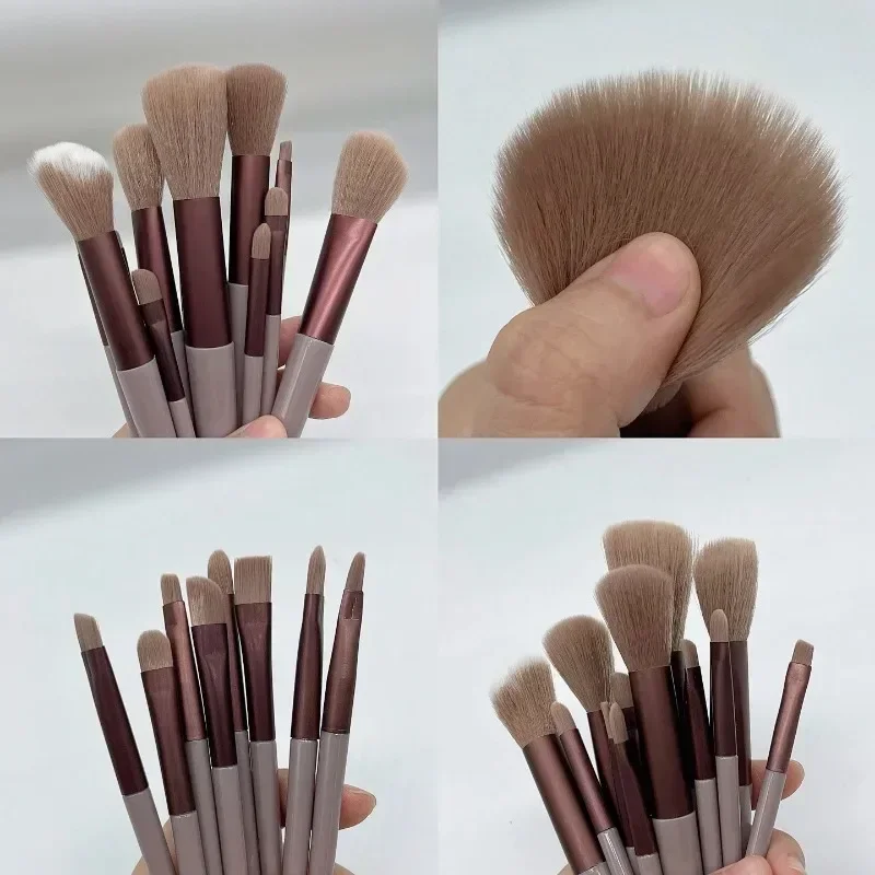 1/13 pièces ensemble de pinceaux de maquillage ombre à paupières fond de teint femmes brosse cosmétique fard à paupières Blush beauté doux maquillage outils sac outil de maquillage