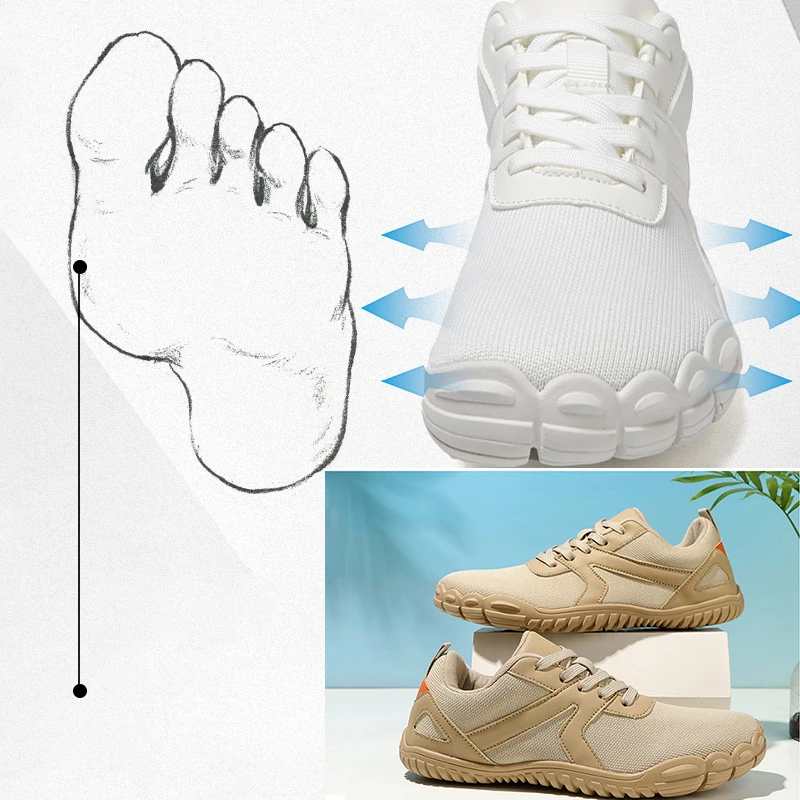 Men's Wide Minimalist Barefoot Canvas Sneaker Fashion Flats Soft Zero Drop Sole Wider Toe Light Weight Fashion Sneakes Big Size