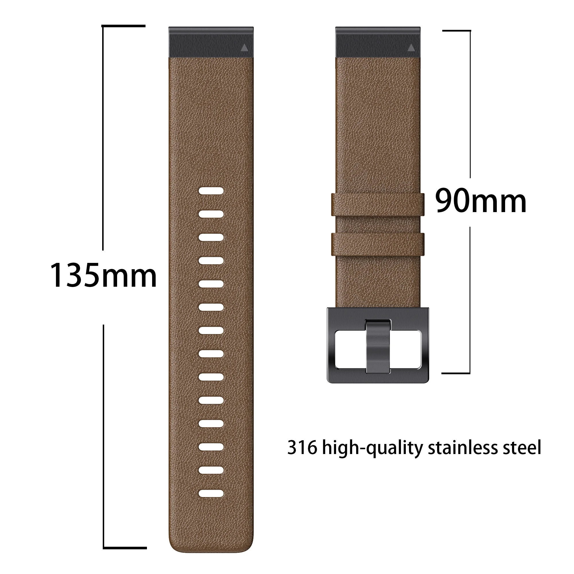 ANBEST 22mm 26mm Quick fit for Garmin Fenix 8/7/7X/6/6X/5/5X Plus Genuine Leather Strap for Fenix 6/7 pro Replacement Band