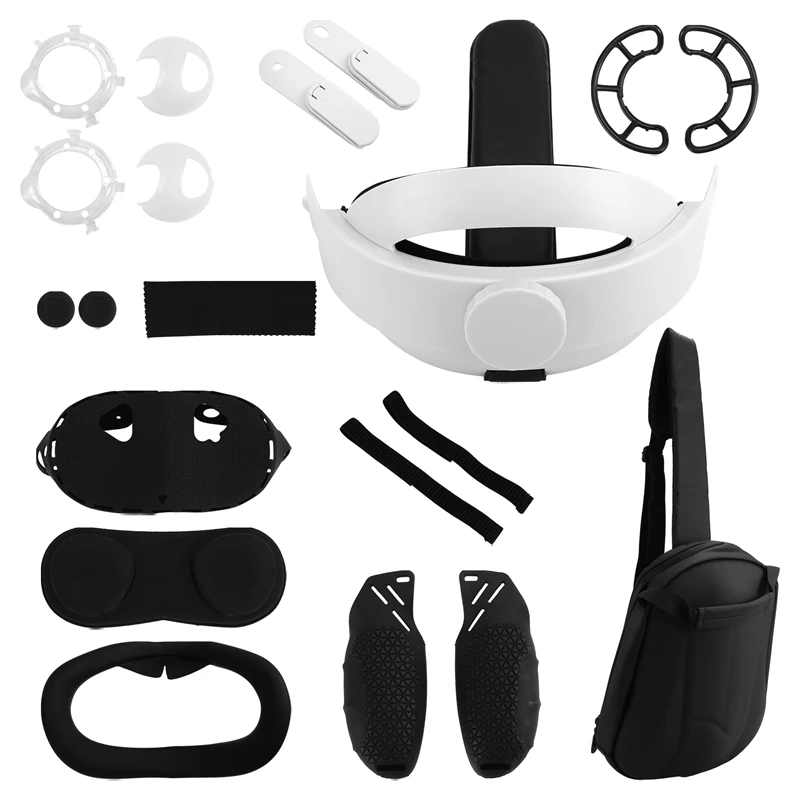 

VO-For Quest 3S Elite Head Strap With Host Protective Cover Controller Protector And Lens Cover For Quest 3S Accessories