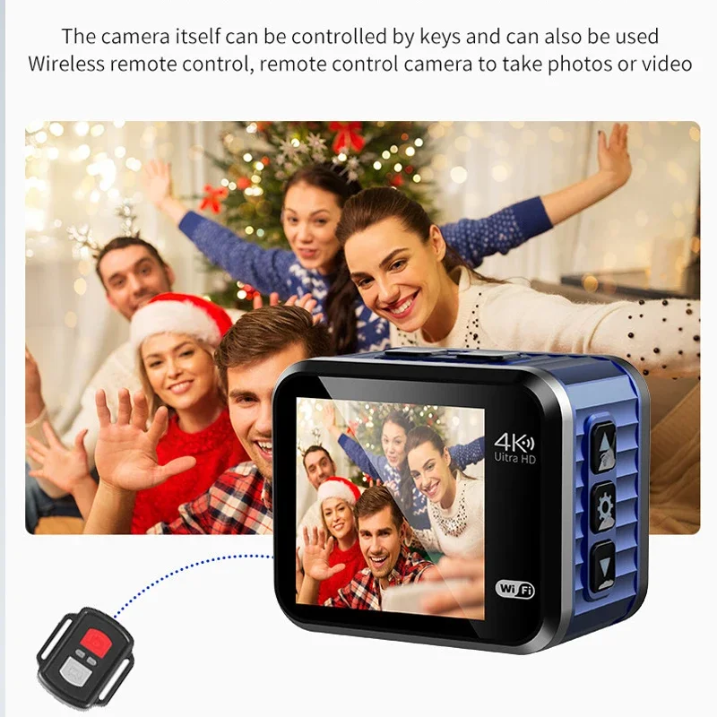 4K 60FPS Ultar HD Mini Action Camera Wifi Remote Control Screen Waterproof DV Sport Camcorder Drive Recorder Wireless Webcam V8