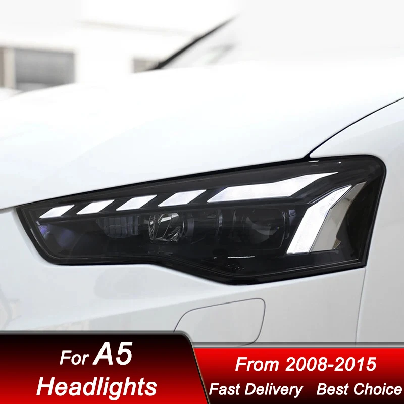 Car styling Headlights For Audi A5 2008-2016 RS5 style full LED Auto Head lamp Assembly Upgrade Projector Lens Accessories Kit