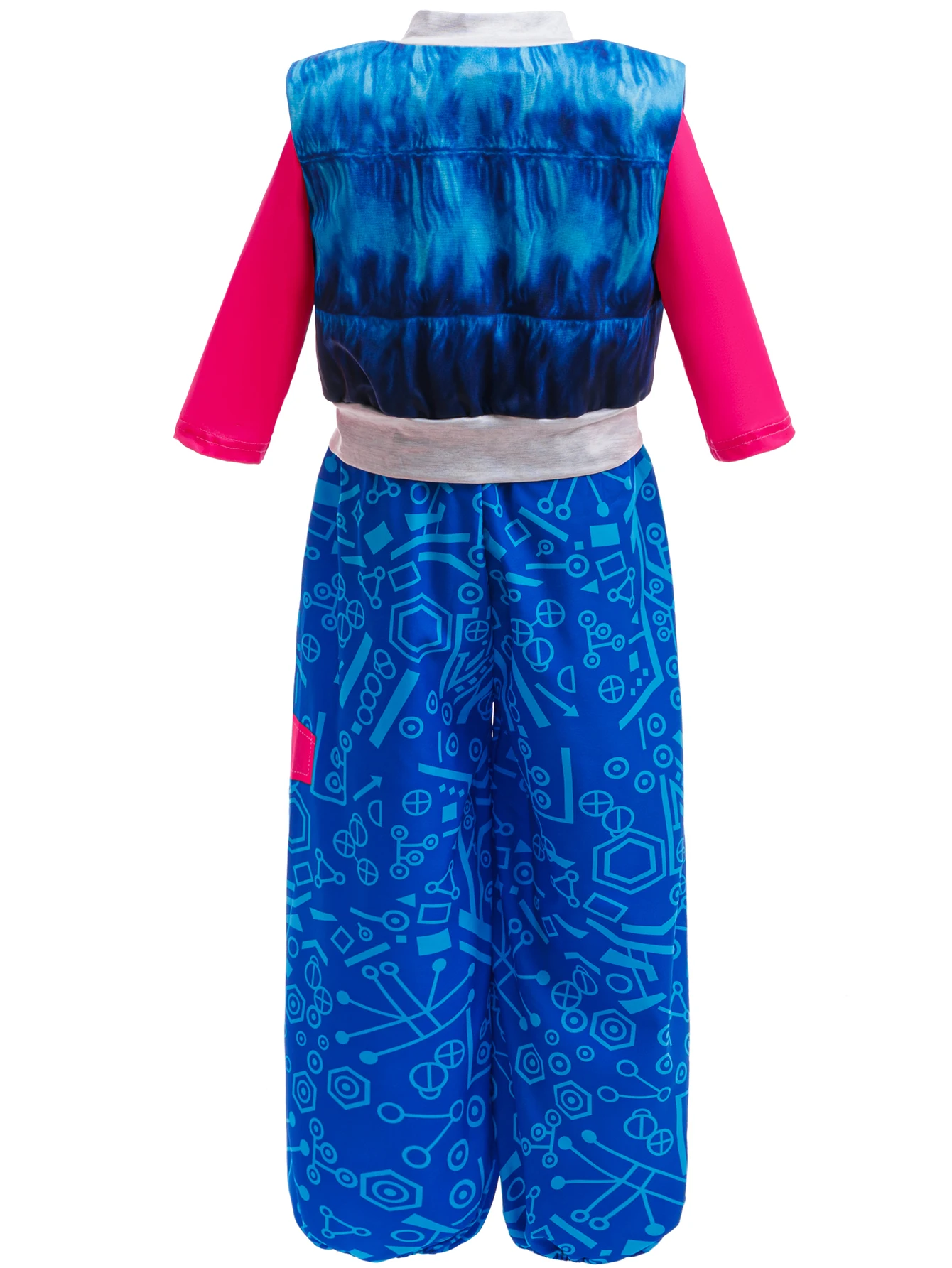 Halloween Costume Girl	Zombies Cosplay Vampires Cheerleader Costume Blue Vest+T-Shirt+Pants 3pcs Outfits Carnival Party Dress Up