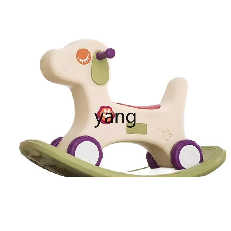 

CX Children Rocking Horse Luge 2-in-1 Baby Small Wooden Horse Baby Multi-Functional