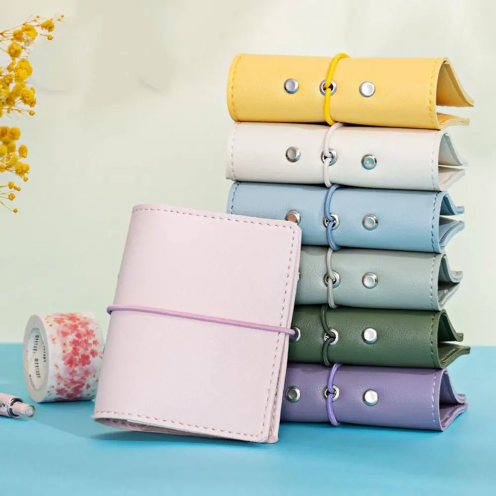 

Mini M5 PU Loose Leaf Notebook Portable 5 Holes Binder Notebook Blank Page Schedule DIY Binder Notebook Office