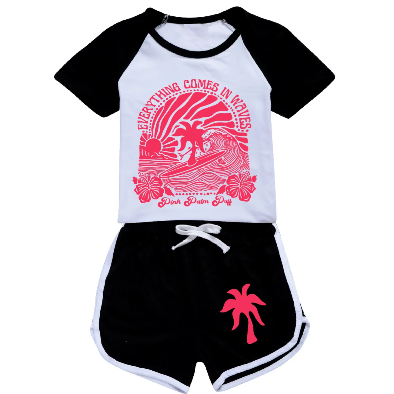 Chasing Sunsets Toddler Girl Pajamas Kids Clothing Boys T Shirt Shorts Set Teenage Kids Sport Shirt Suit Boys Clothes 2-16 Child