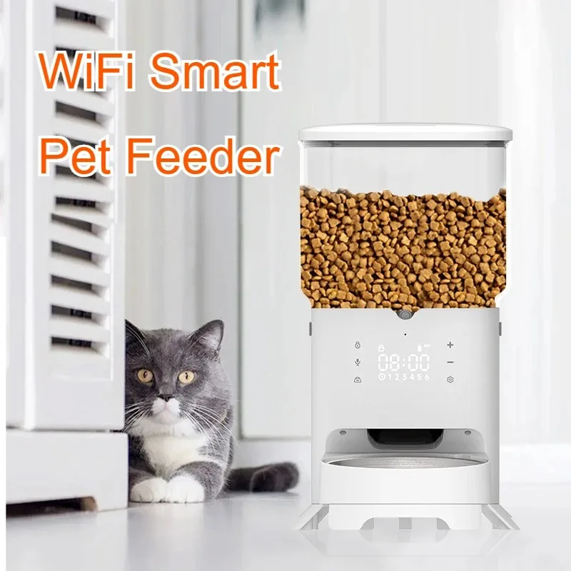 

WiFi Smart Pet Feeder for Cats Dogs Smart Automatic Food Dispenser with Timer Large Capacity Dry Wet Food Bowl Remote Control