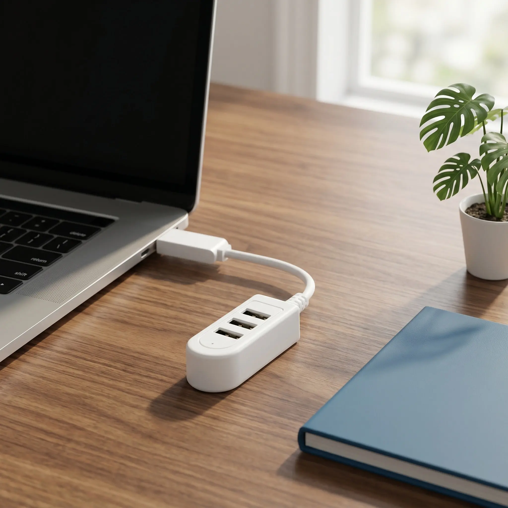 3USB Multi-Function Hub 0.25m White Professional Chip Design High-Speed Data Transmission Multi-Port Extension Line Charger 3A
