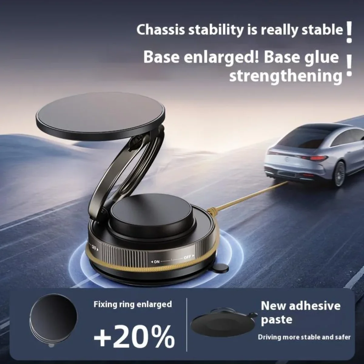 

2026 New Vacuum Magnetic Phone Holder for Car - Suction Cup Phone Mount for MagSafe, 360° Rotatable Portable Strong Magnet Stand
