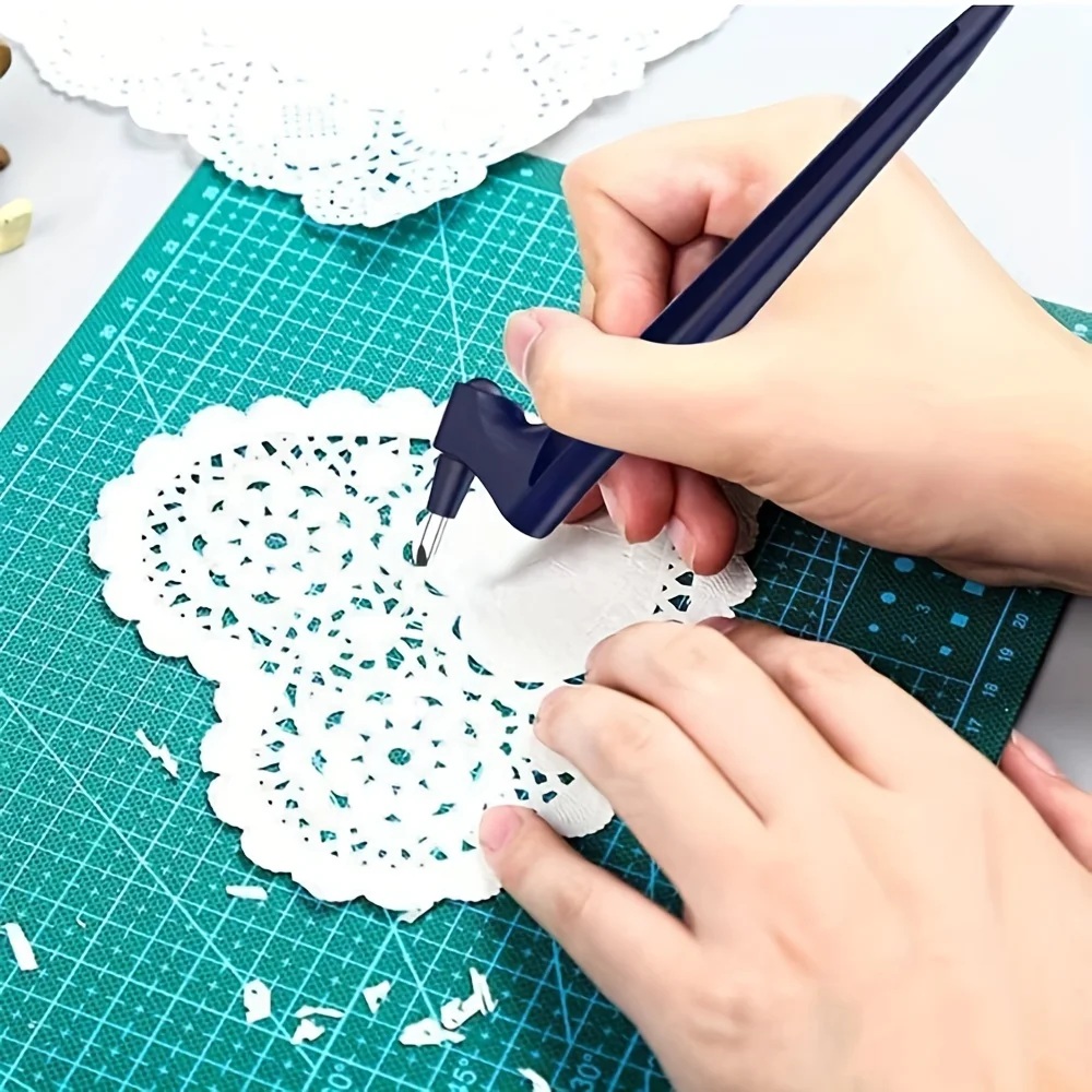 1pc DIY Craft Cutting Tools Art Craft Cutting Craft Tool with 360 Steel Rotating Blade Safety Cutter Paper Carving Knife ﻿