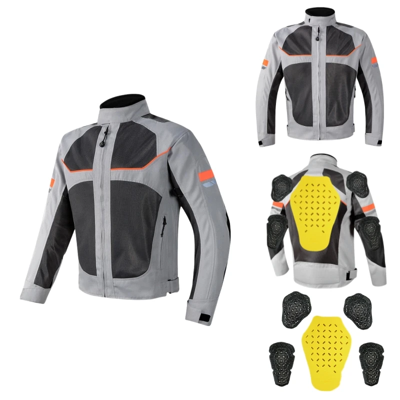 

Vemar Summer Motorcycle Jacket Men's Motocross Jacket Motorcyclist Jacket Protective Gear Coat Racing Reflective Oxford Clothing