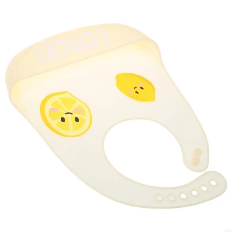 

R66D Cartoon Feeding Bib for Baby Boys Girl 0-36M Waterproof Silicone Bib with Adjust-able Button Infant Bib